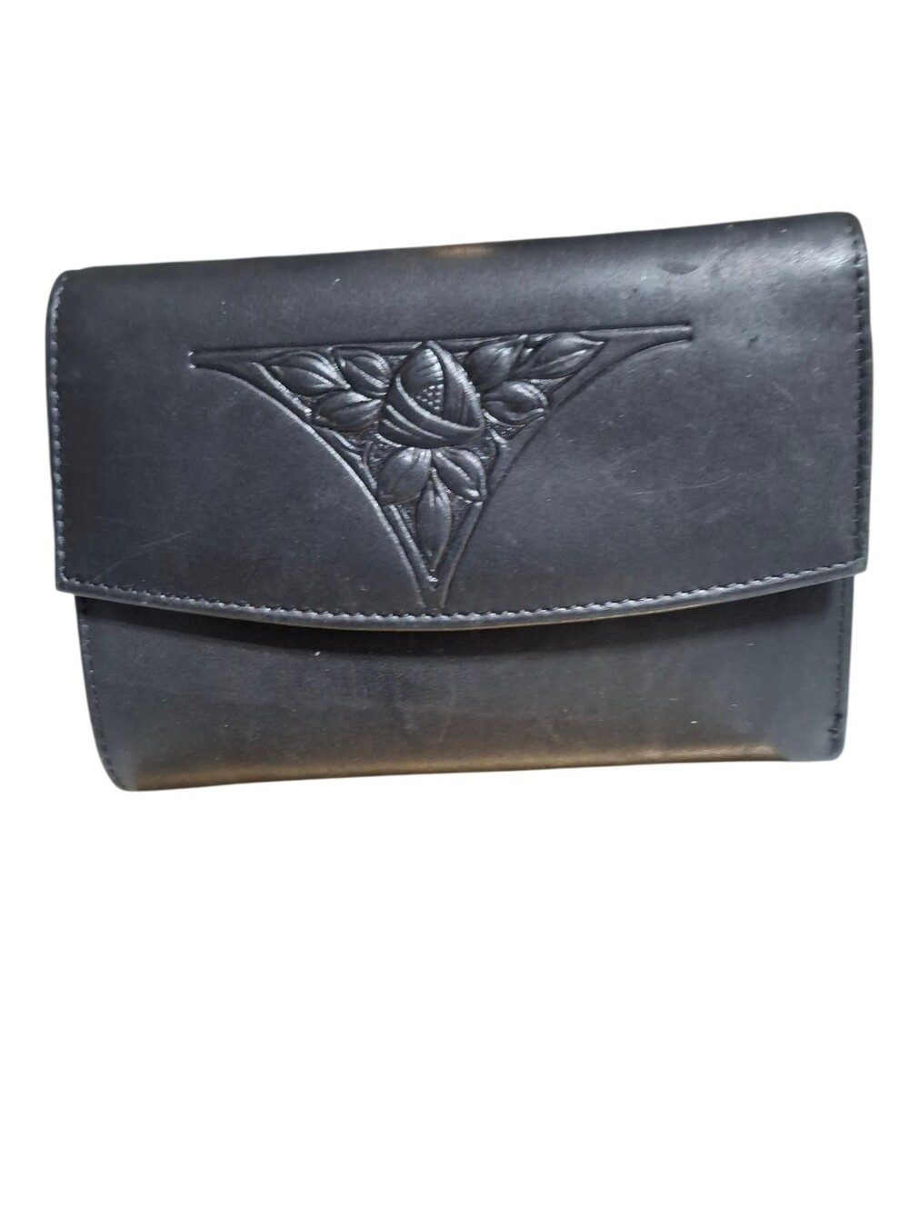 Rolfs Vintage Black Leather Trifold wallet